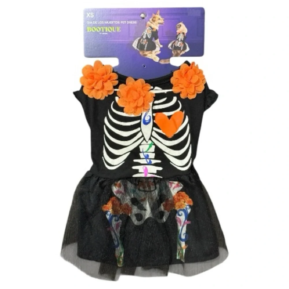 Bootique Dia De Los Muertos Skeleton Pet Dress - Size Extra Small - NWT